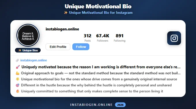 Unique Motivational Bio for Instagram